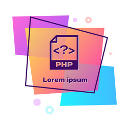 Purple php file document download button icon vector