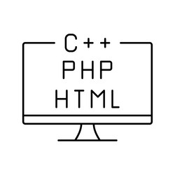 coding on different program languages line icon vector image