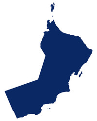 Oman Map - Blue Color Vector Image