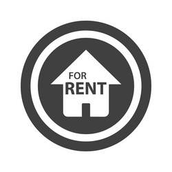 Round black for rent sign vector