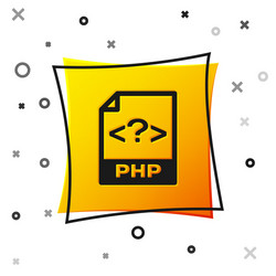 Black php file document icon download button vector