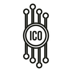 Cryptocurrency icon outline digital vector