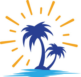 Palm tree summer logo template vector