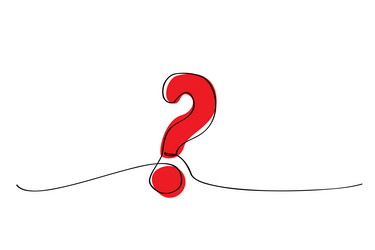 question mark single or continuous line with copy vector image