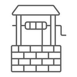 water well thin line icon farming and agriculture vector image