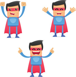 set of funny cartoon superhero vector