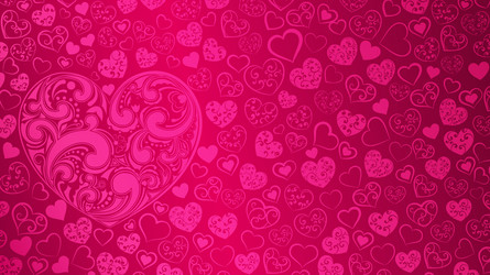 background of big and small hearts vector