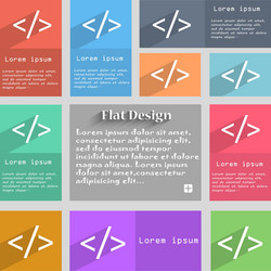 code sign icon programming language symbol set vector
