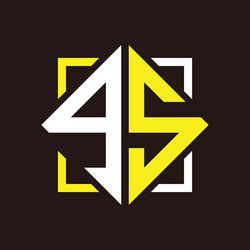 g s initials quadrangle monogram with square vector image