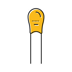 Tantalum capacitor electronic component color icon vector