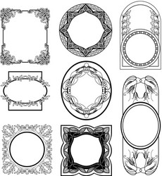 Set of vintage floral frames Royalty Free Vector Image