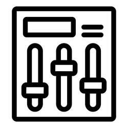 audio control panel interface with three vertical vector image