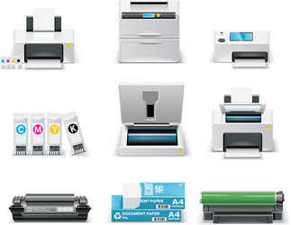 Computer parts icon set Royalty Free Vector Image