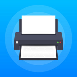 flat printer icon with paper a4 sheet vector image