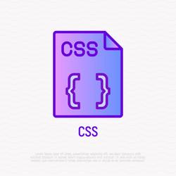 css file format thin line icon modern vector