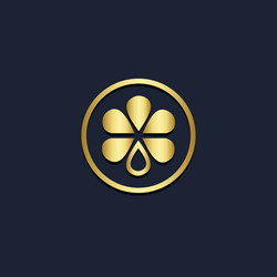 Golden Abstract Fruit Circle Logo Vector Image