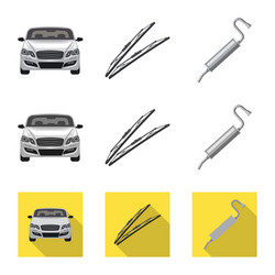 isolated object auto and part logo set vector image