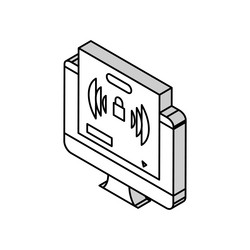computer password hacking isometric icon vector image