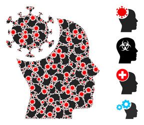 head virus icon recursion mosaic vector image