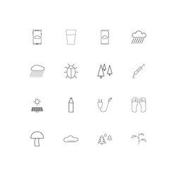 nature simple linear icons set outlined vector image