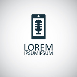 smartphone microphone icon for web and ui vector image