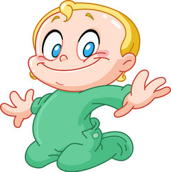 Adorable Baby on Knees Vector Image