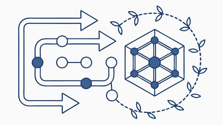 data flow and network connections with geometric vector image