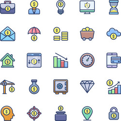 Finance flat icons vector