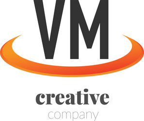 Initial Letter Vm Swoosh Design Logo Concept Vector Image
