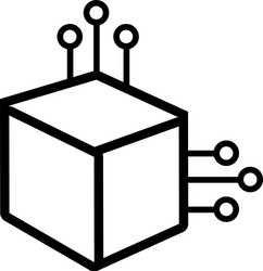 line cube with circuits network of communicatig vector