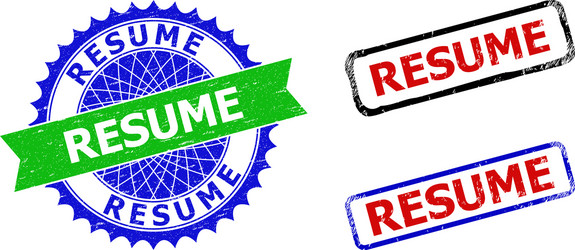 Curriculum vitae rosette and rectangle - Resume Rosette And Rectangle Bicolor Watermarks Vector 35865562 