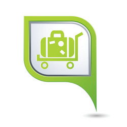 suitcase on wheelbarrow map pointer vector image