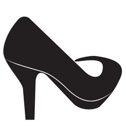 Woman's High Heel Shoe Silhouette Vector Image