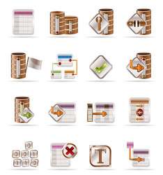 Database and table icons vector