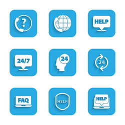 set support operator in touch shield with text vector image