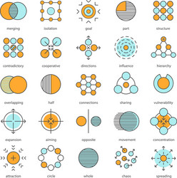 abstract symbols color icons set vector