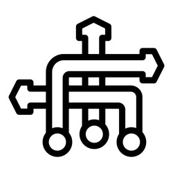 algorithm choosing best path connecting three dots vector image