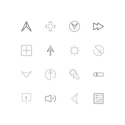 buttons linear thin icons set outlined simple vector image