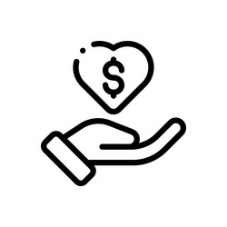 donation icon thin linear style design isolated vector image