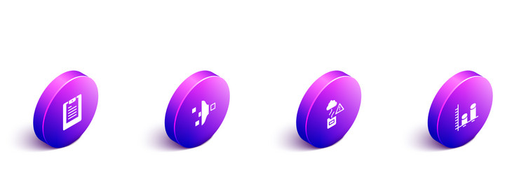 set isometric server data report filter setting vector image