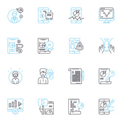 web technology linear icons set html css vector