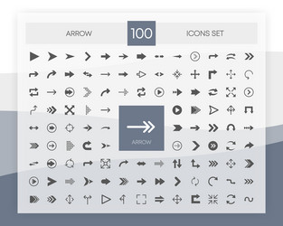 Arrows icon set in flat style on white background vector