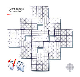 giant sudoku for smartest logic puzzle big size vector