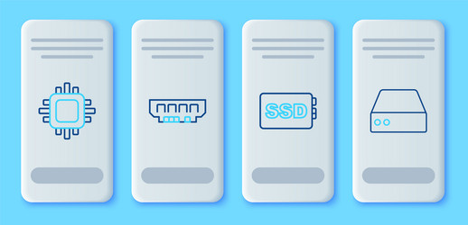 set line ram random access memory ssd card vector image