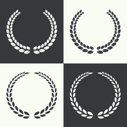 Circular laurel wreath vector