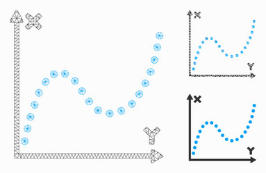 dotted plot mesh 2d model and triangle vector image
