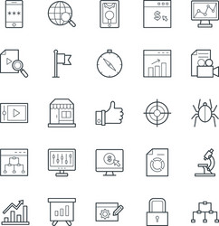 Seo and internet marketing cool icons 2 vector