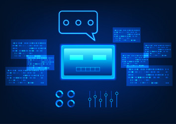 agentic ai surrounded by program code represents vector image