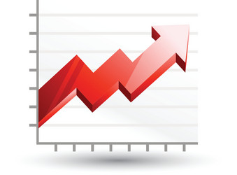 3d growth arrow graph Royalty Free Vector Image