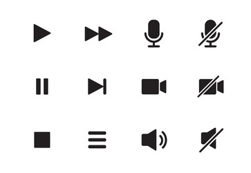 audio video music player button icon sound vector